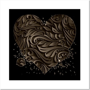 Dark Chocolate heart Posters and Art